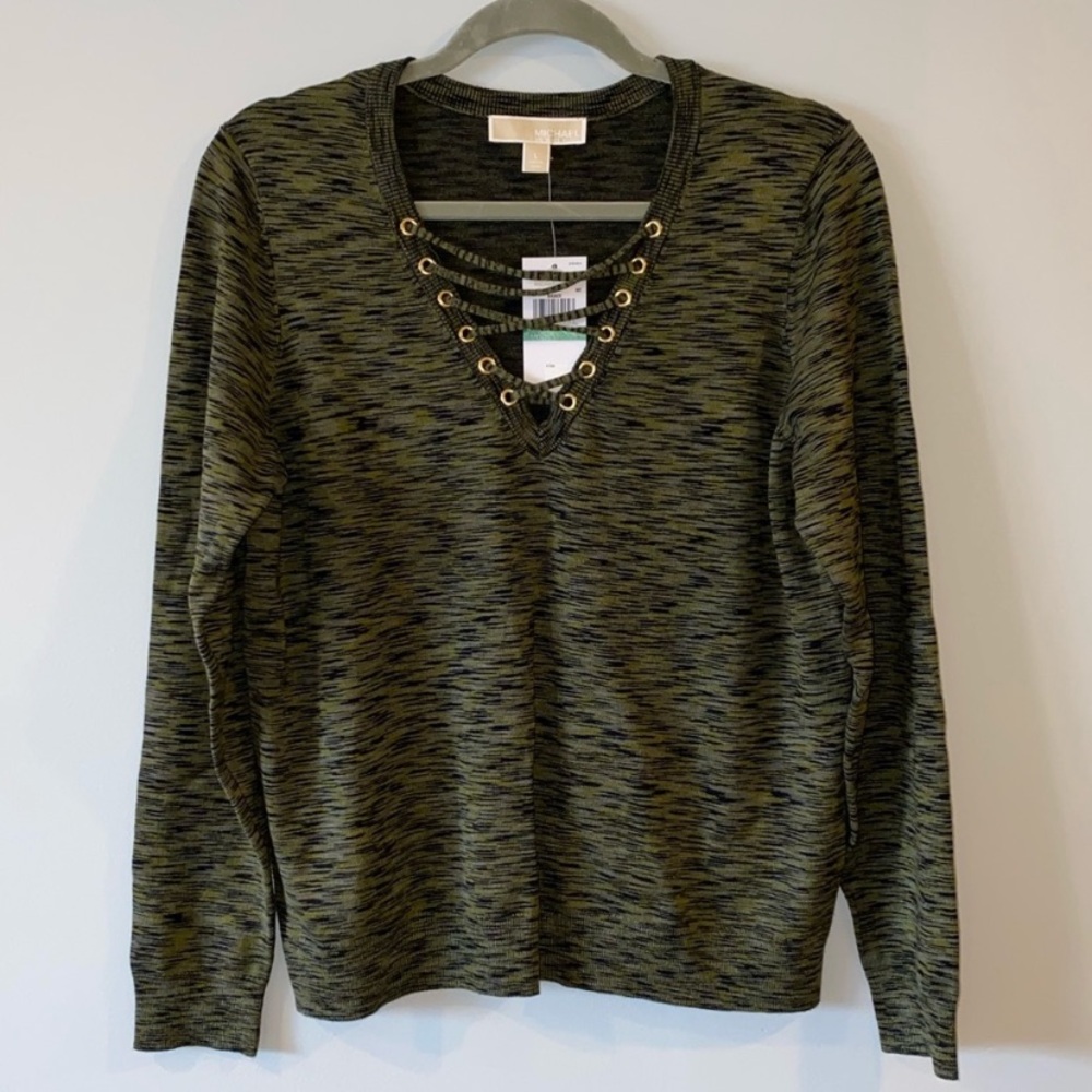 Michael Kors Green and Black Sweatshirt